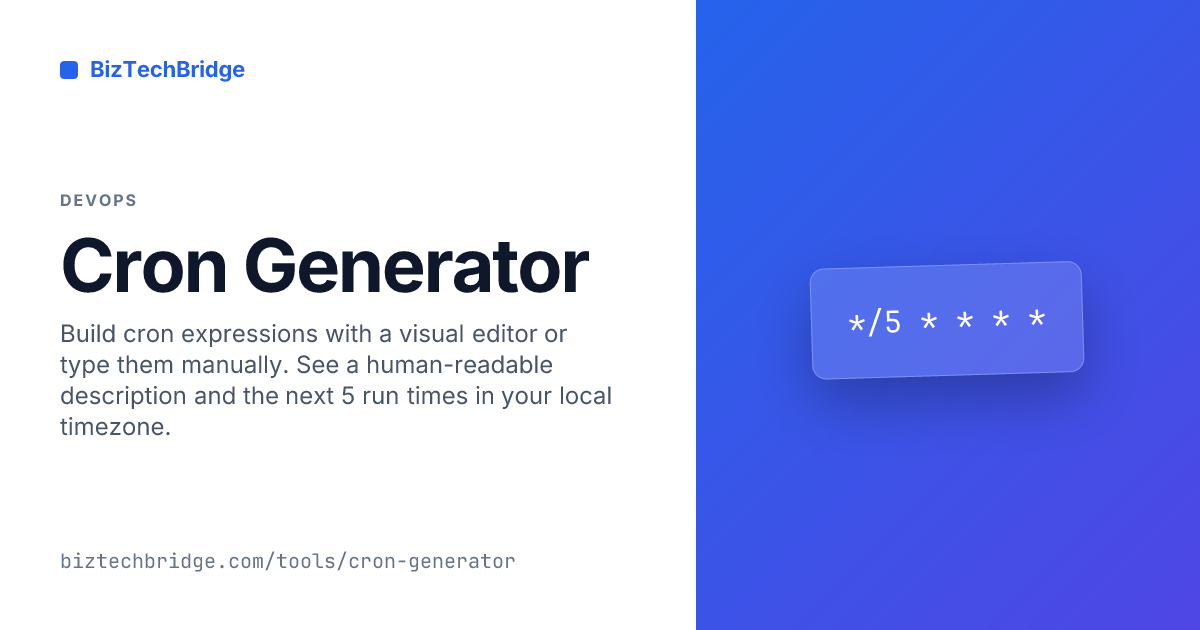 Free Cron Expression Generator with Visual Builder | BizTechBridge